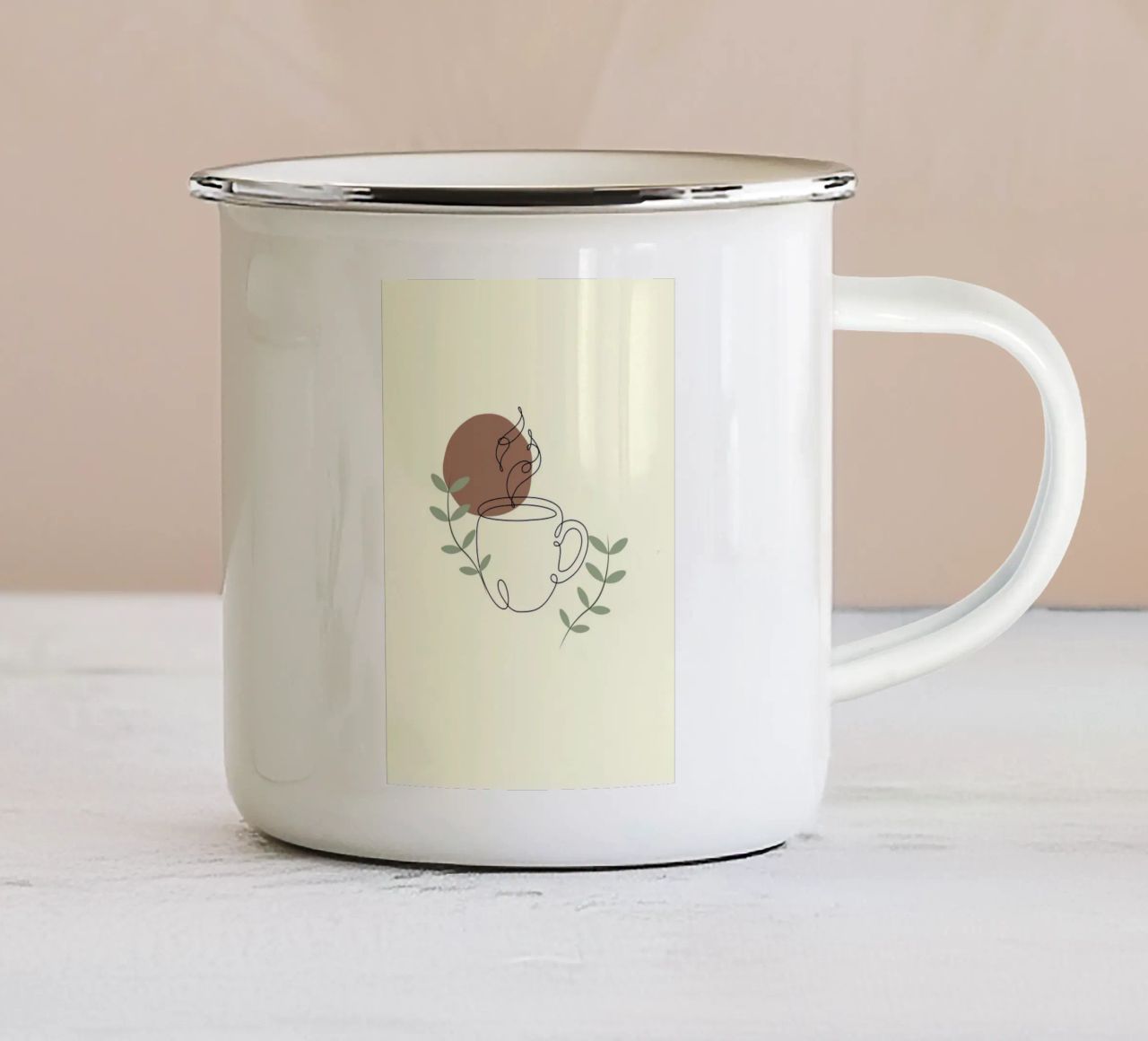 Steaming cup of coffee tazza in smalto da LisaArtes