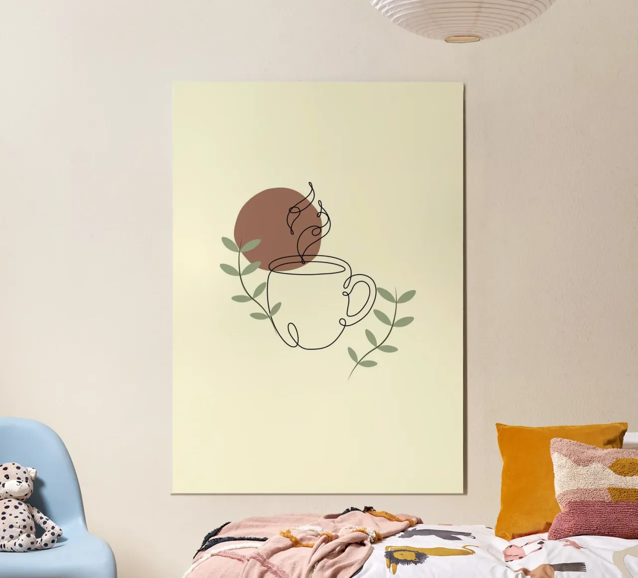 Steaming cup of coffee poster con telaio in alluminio da LisaArtes