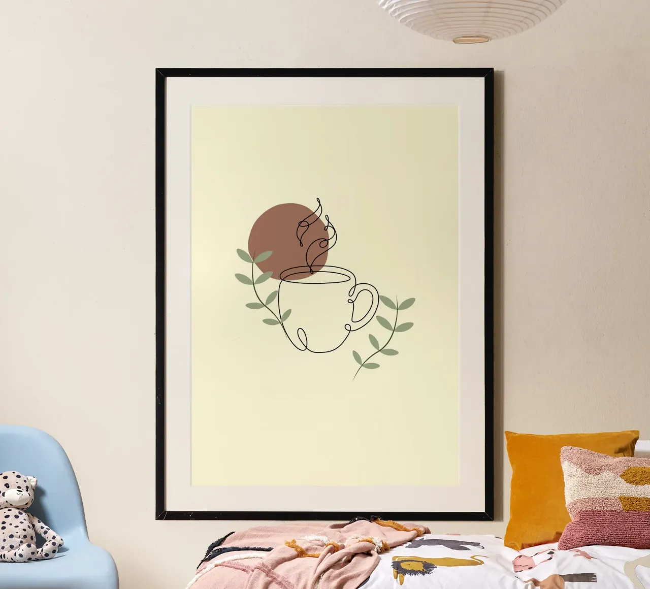 Steaming cup of coffee poster con telaio in alluminio da LisaArtes