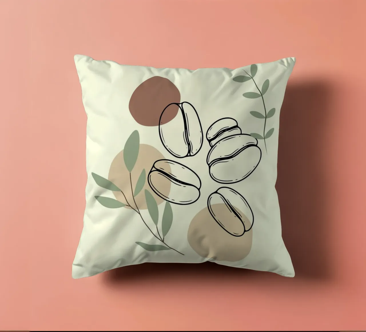 Coffee beans decorative cushion by LisaArtes