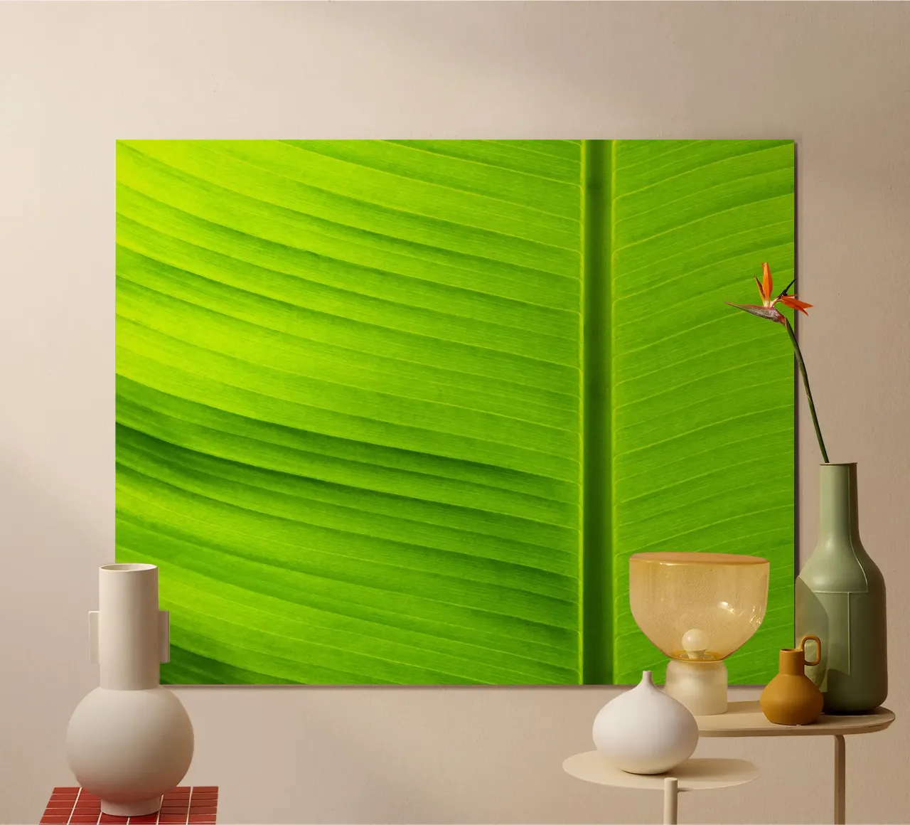 Foglia di banano poster con telaio in plastica da Teresa André