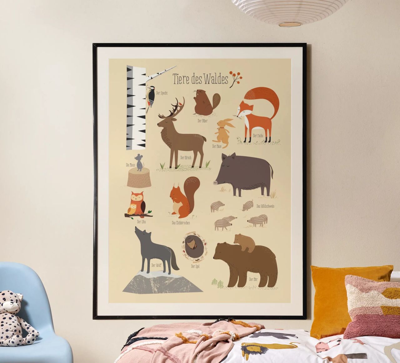 Tiere des Waldes poster de VIERUNDFÜNFZIG