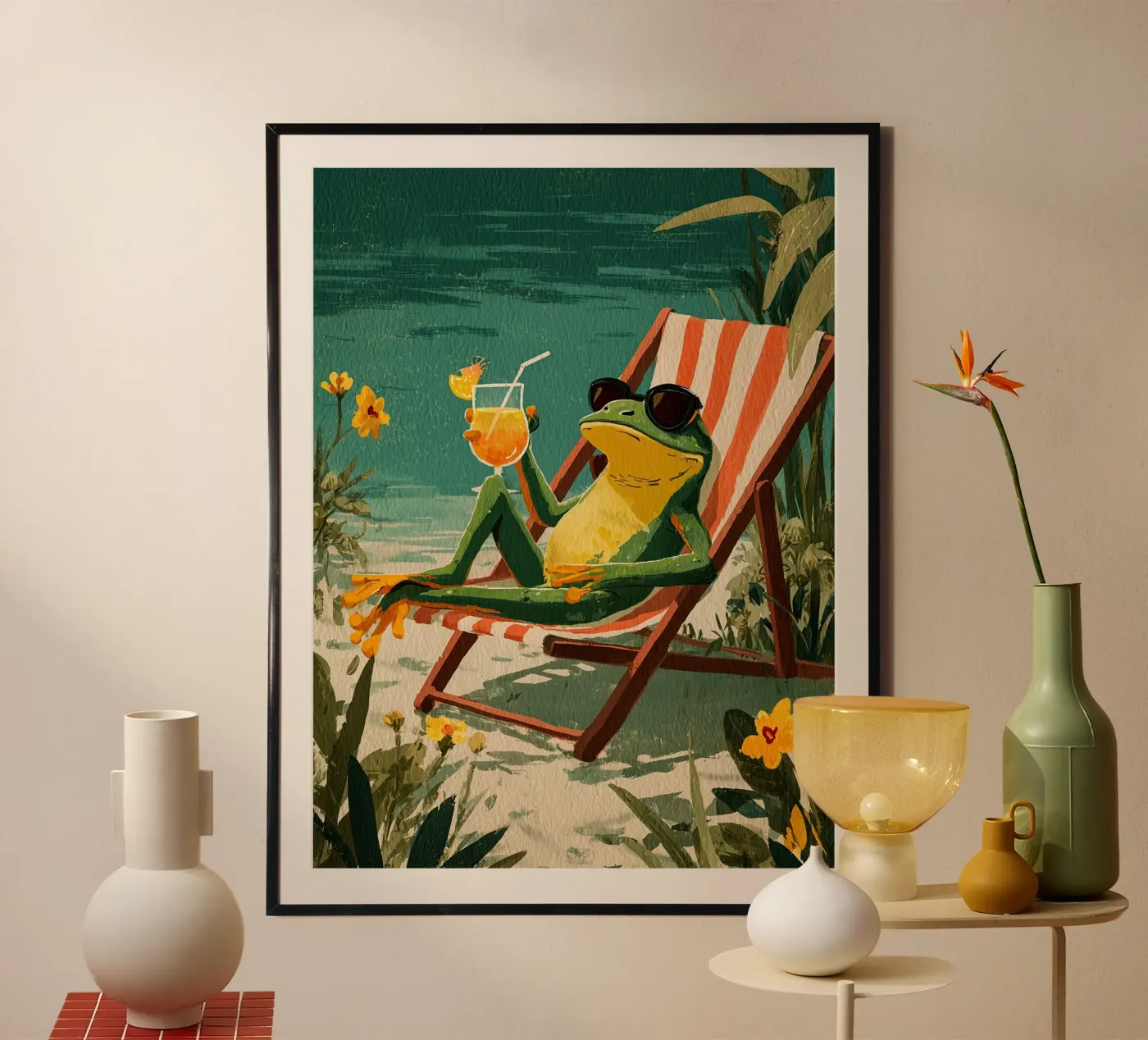 Poolside Frog poster by aisatsana