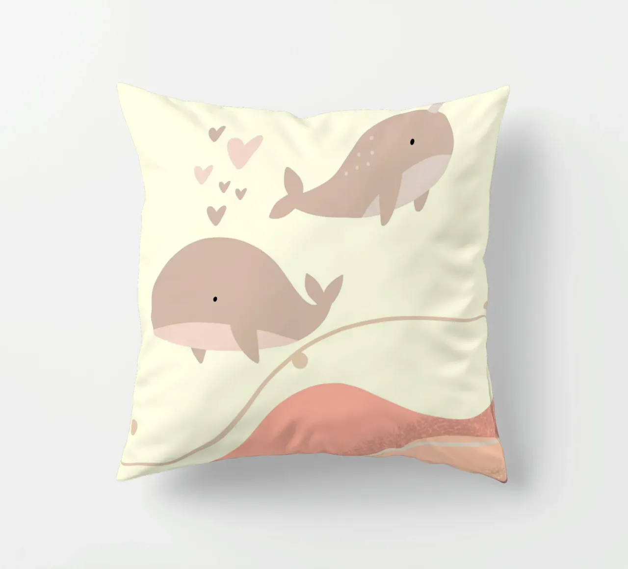 Two adorable whales cuscino da LisaArtes