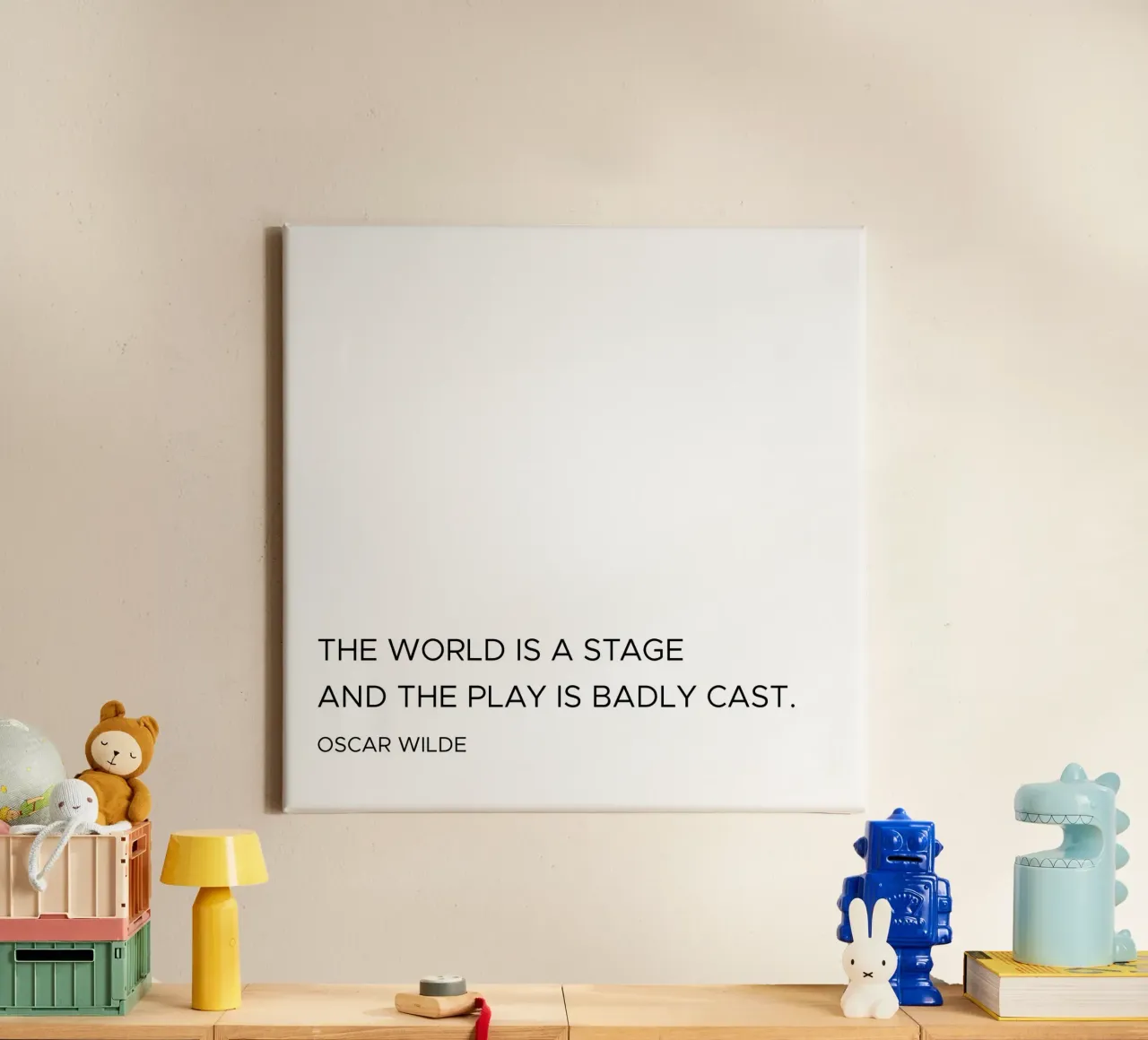 The world is a stage and the play is badly cast quote canvas by Paigaam Studio