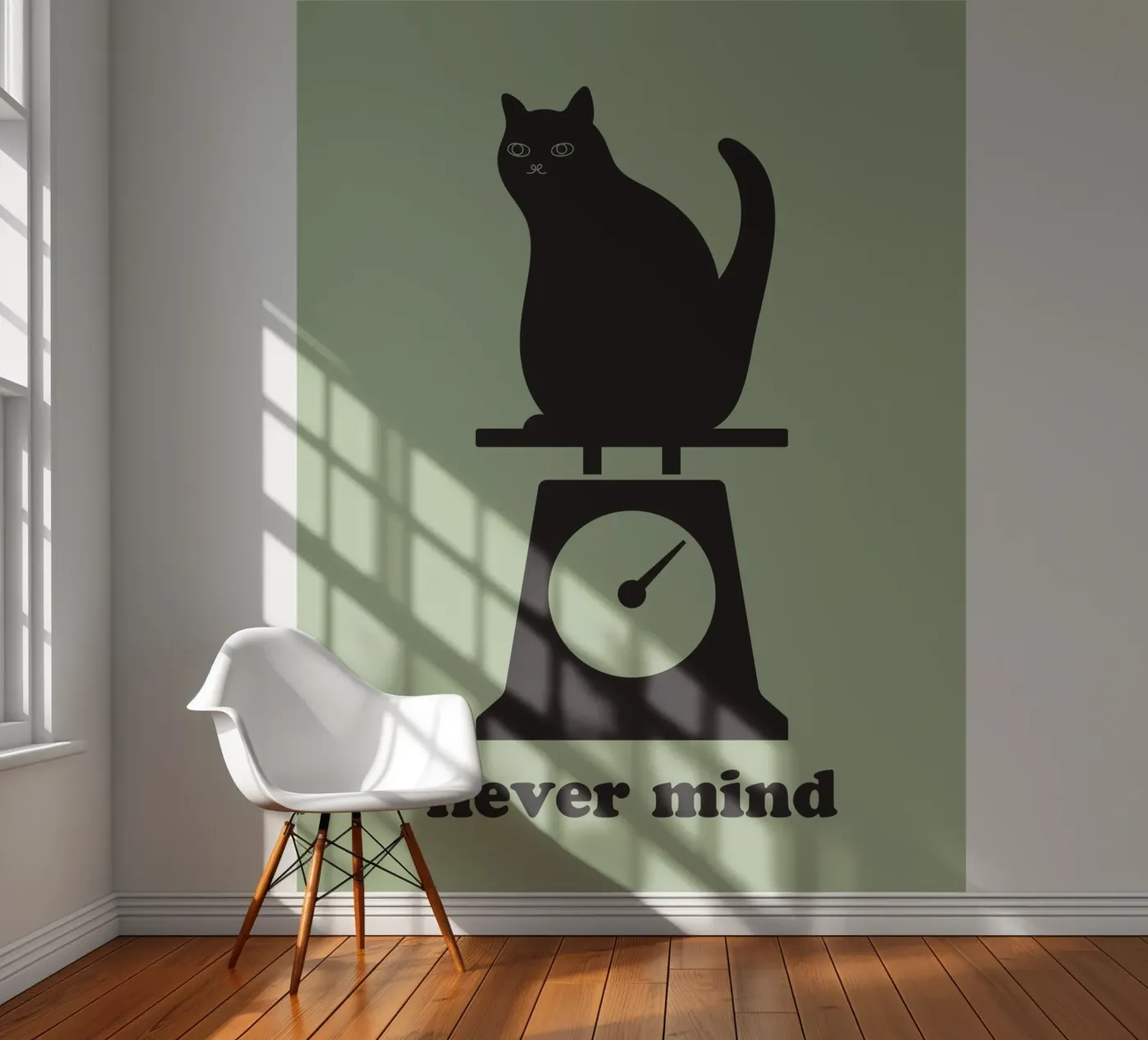 never mind cat fotobehang van natural neutral