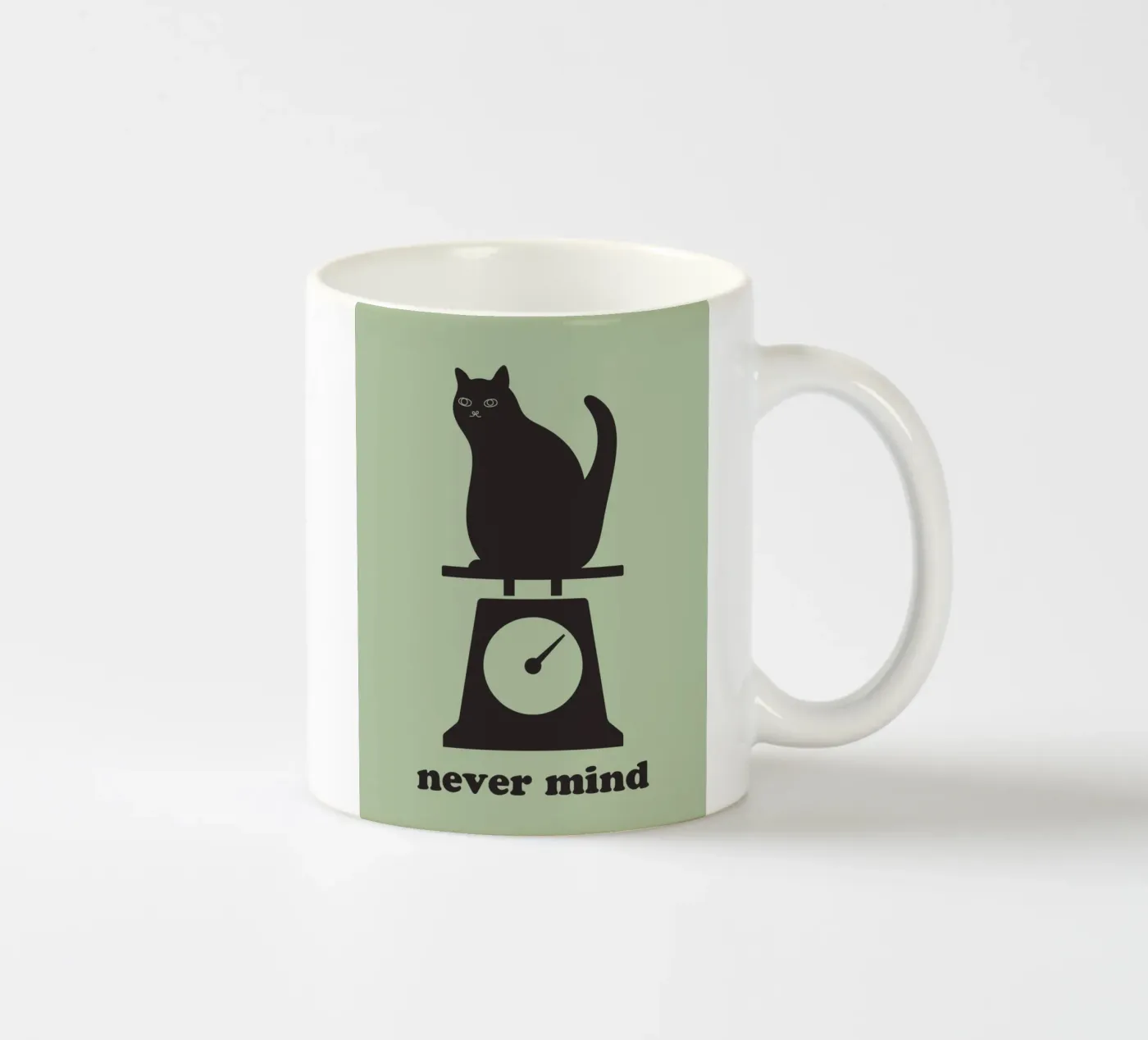 never mind cat ceramic mug by natural neutral