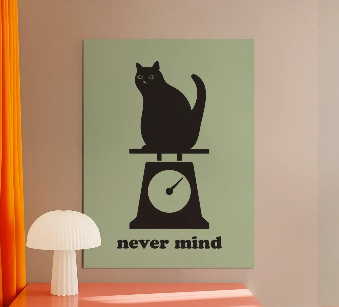 never mind cat poster da natural neutral