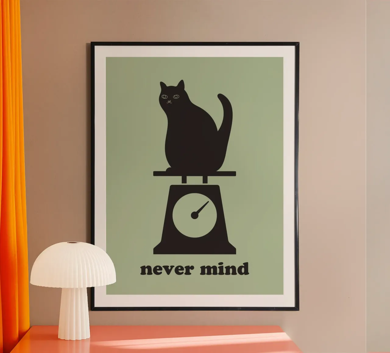 never mind cat poster da natural neutral