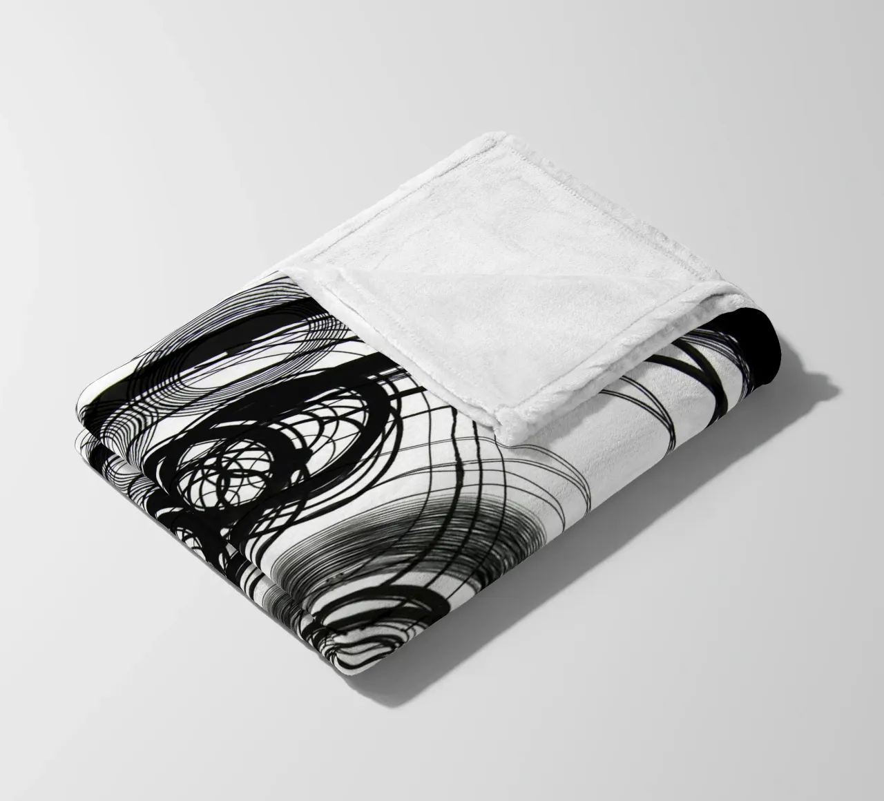 Astratto in bianco e nero concentrico coperta in pile da Teresa André