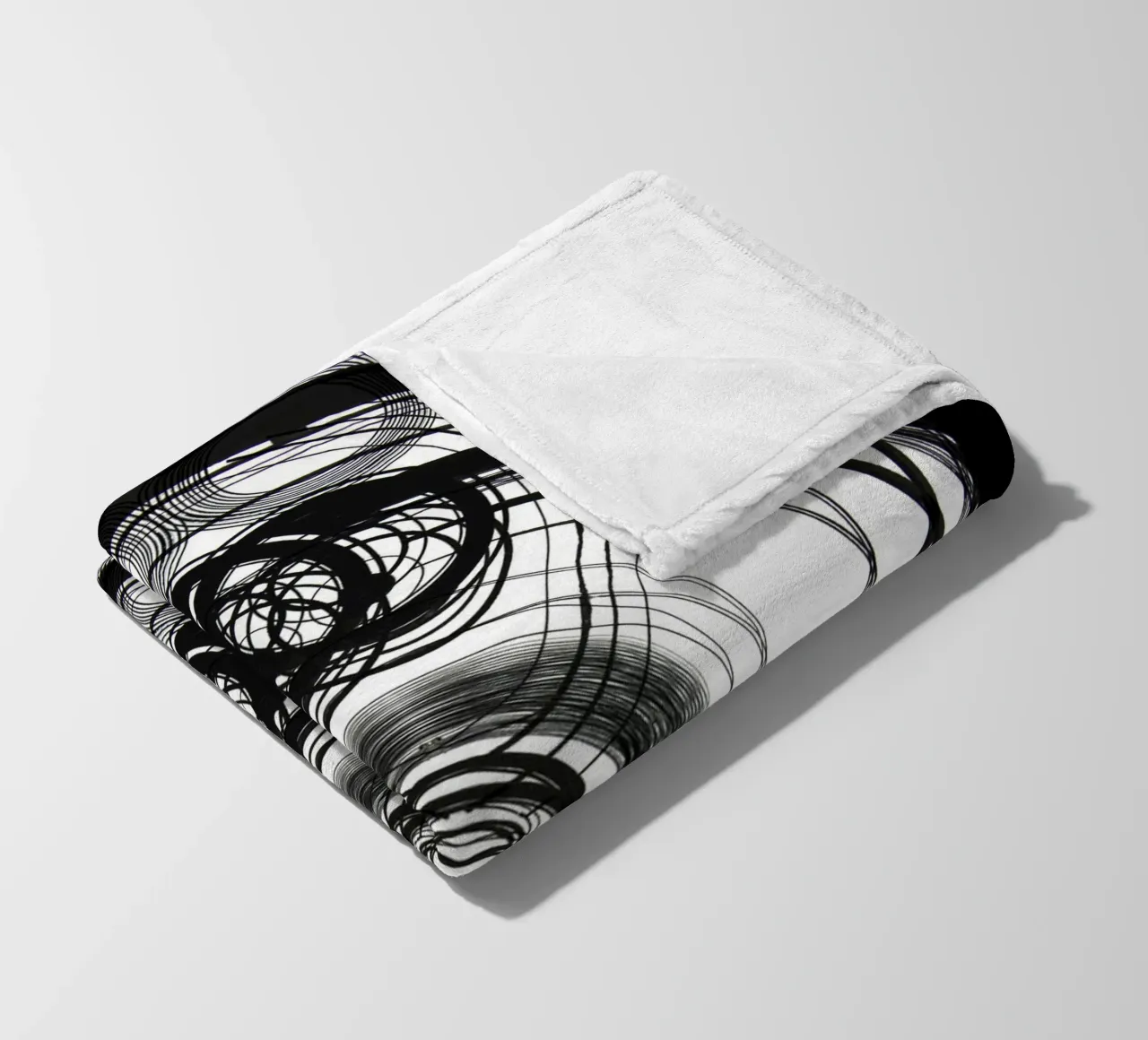 Astratto in bianco e nero concentrico coperta in pile da Teresa André