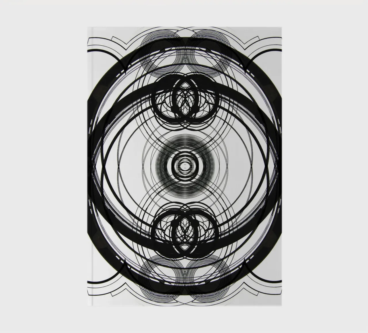 Abstract black and white concentric notebook by Teresa André