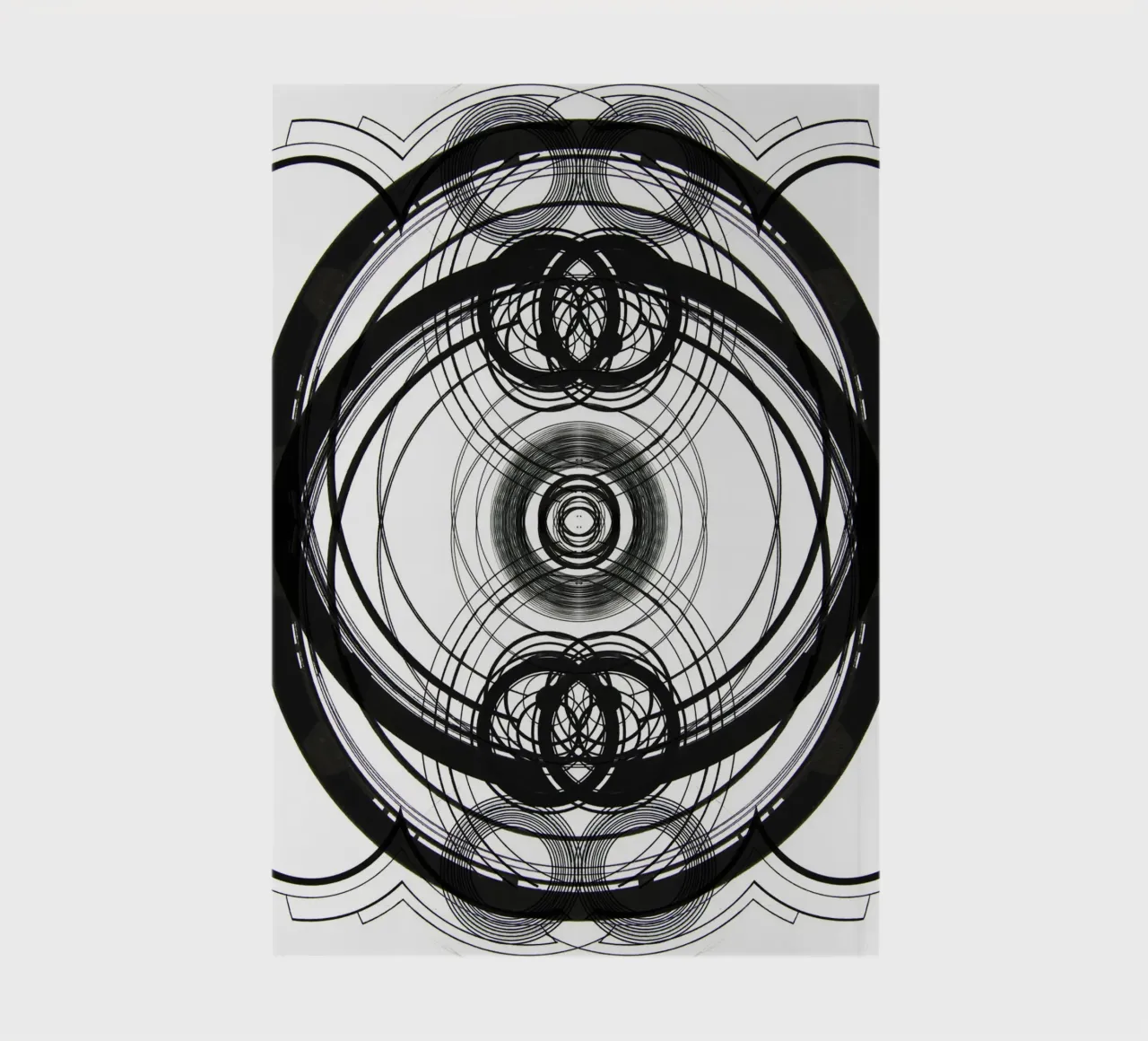 Abstract black and white concentric notebook by Teresa André