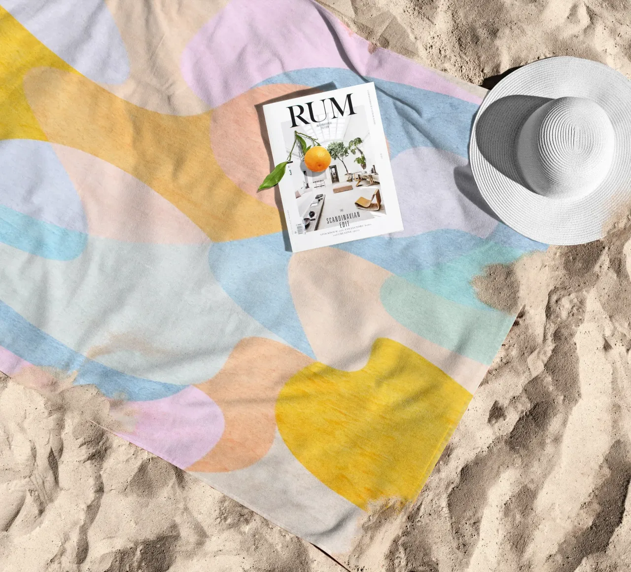 Gouden patroon strandhanddoek van Abstract 888