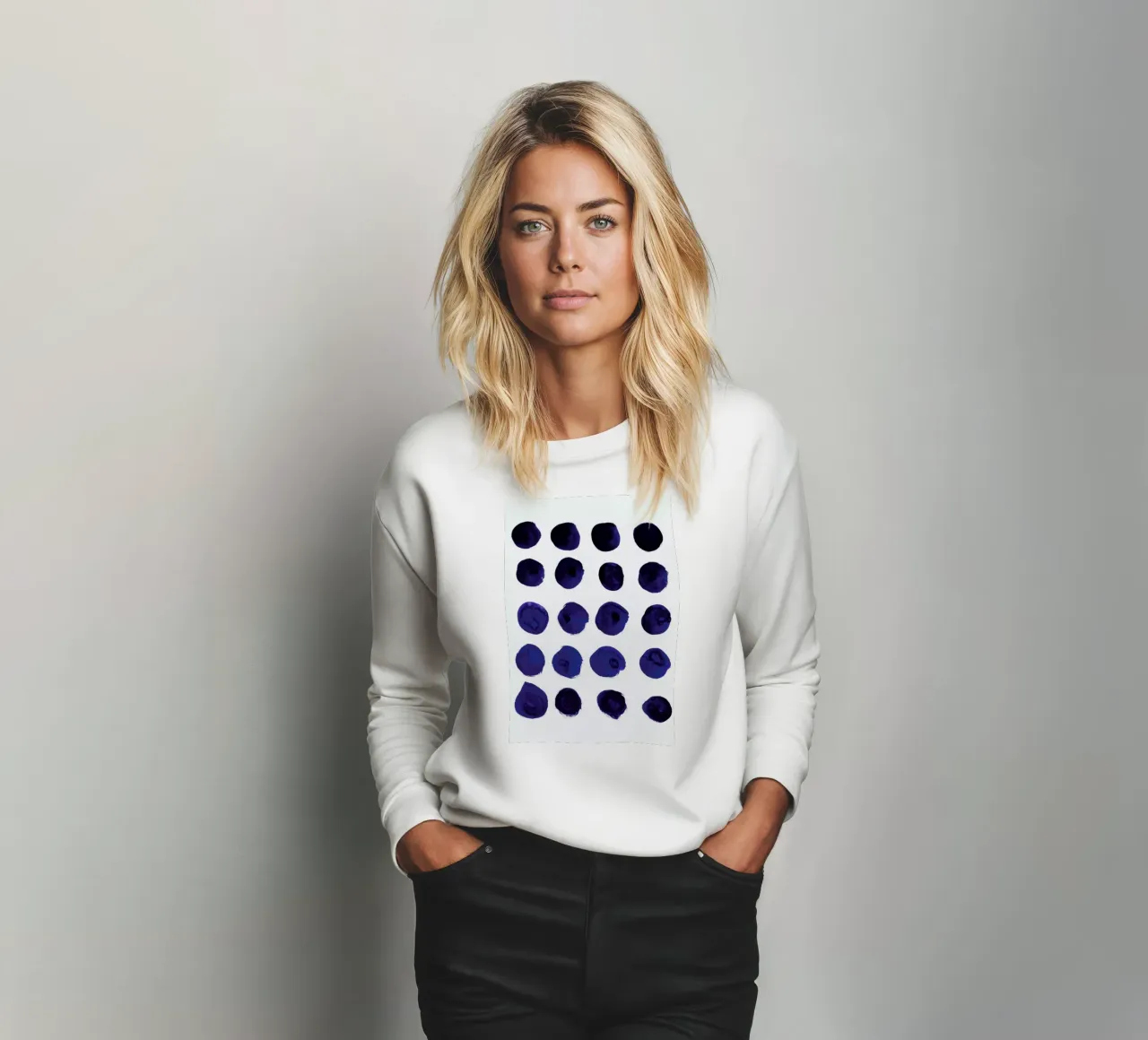Blue Dots felpa da Amy Sia