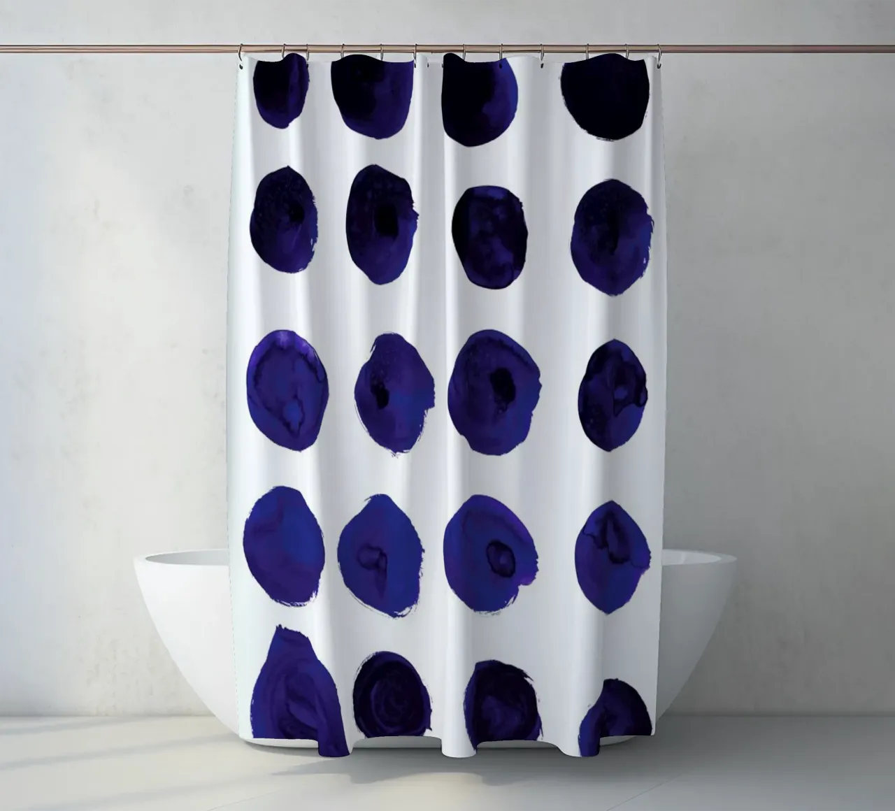 Blue Dots Duschvorhang von Amy Sia