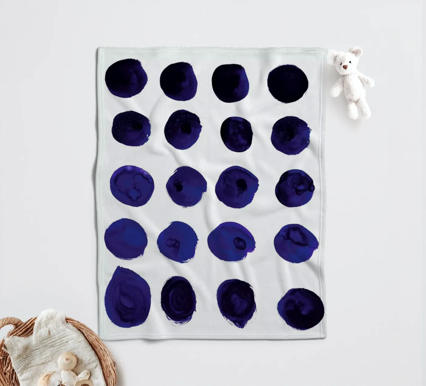 Blue Dots fleecedeken van Amy Sia