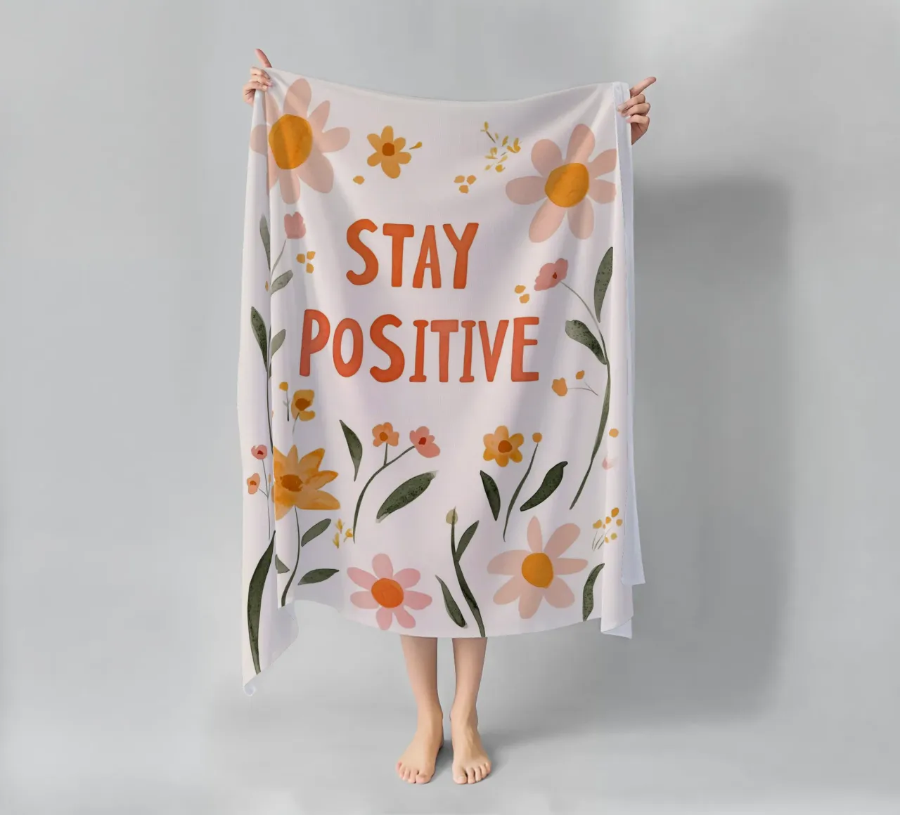 Stay Positive beach towel by treechild