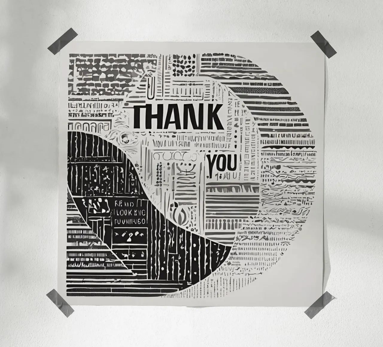 merci 1 poster con telaio in legno da Rezh creations