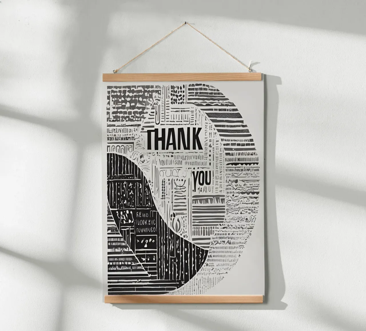merci 1 poster con telaio in legno da Rezh creations