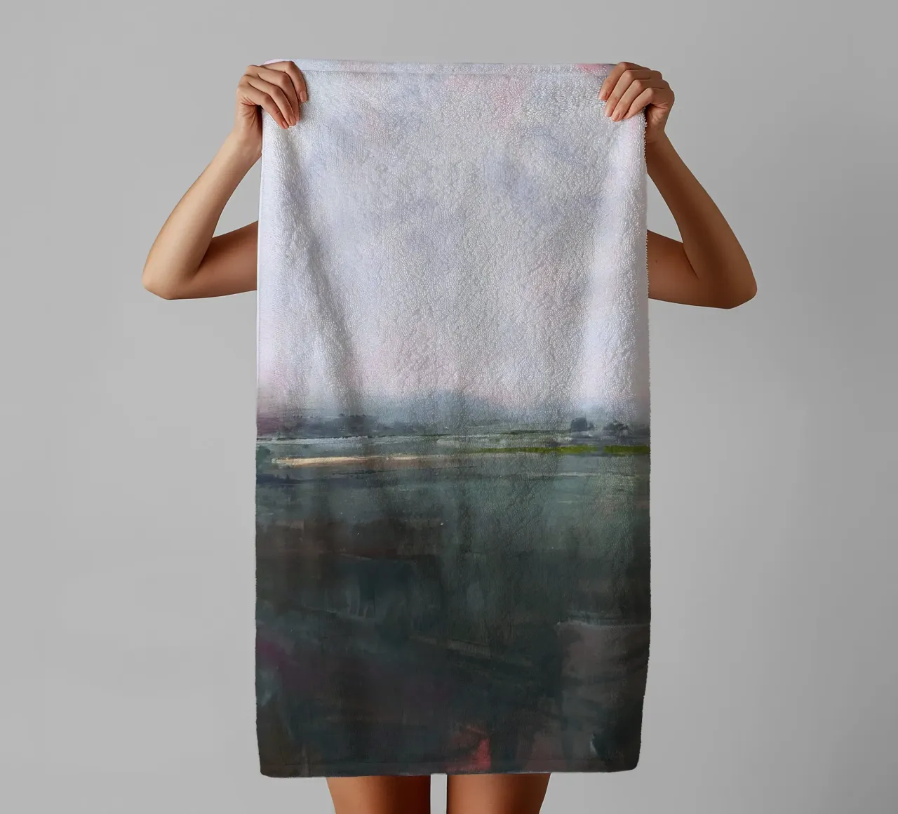 "Land" Abstract landscape towel by Eduard Warkentin Art