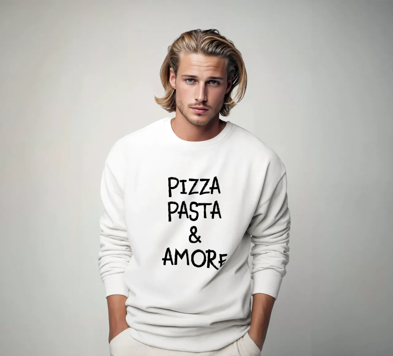 Pizza Pasta & Amore | Minimalist felpa da Ana Paniagua Design