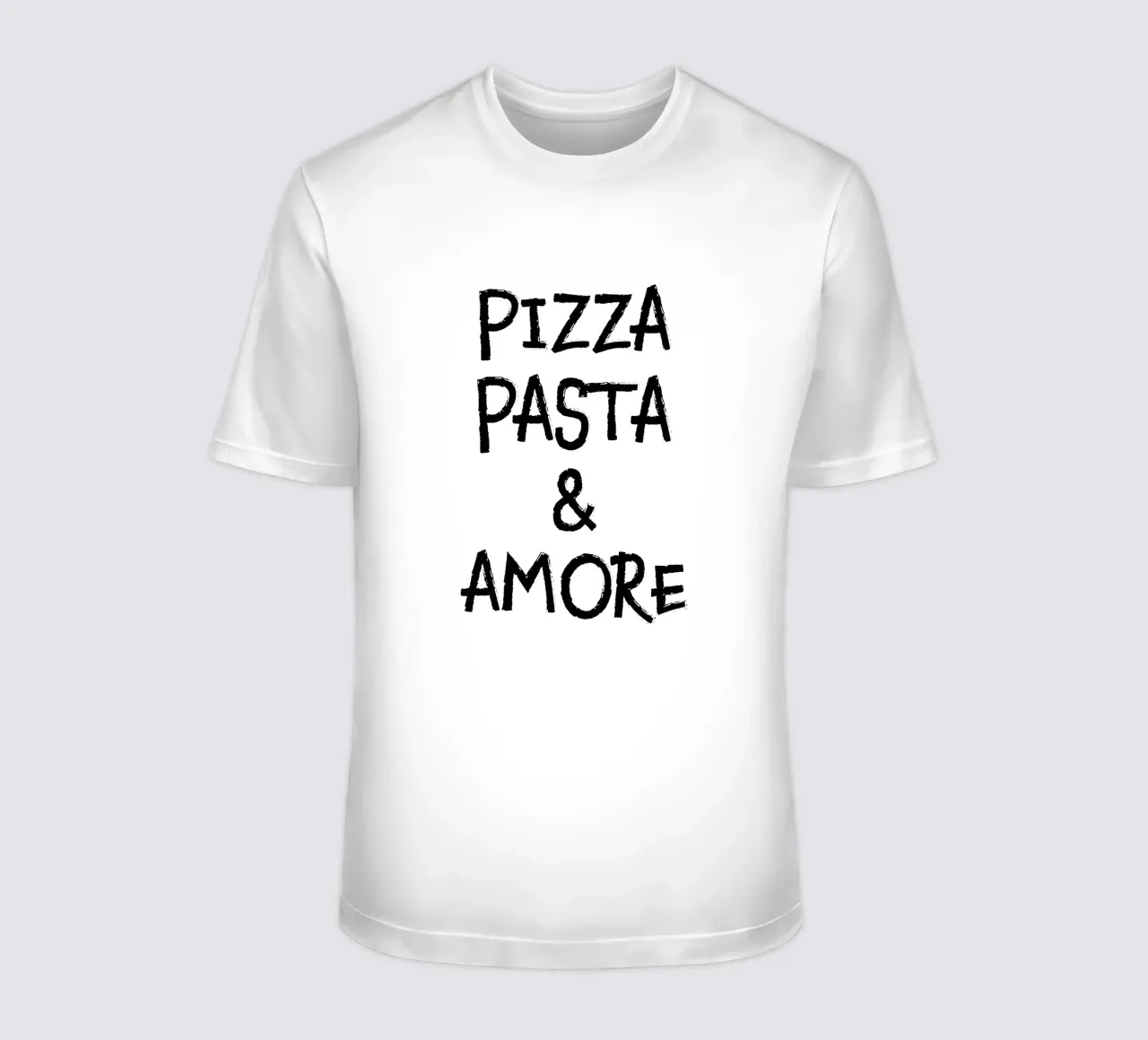 Pizza Pasta & Love | Minimalist t-shirt by Ana Paniagua Design