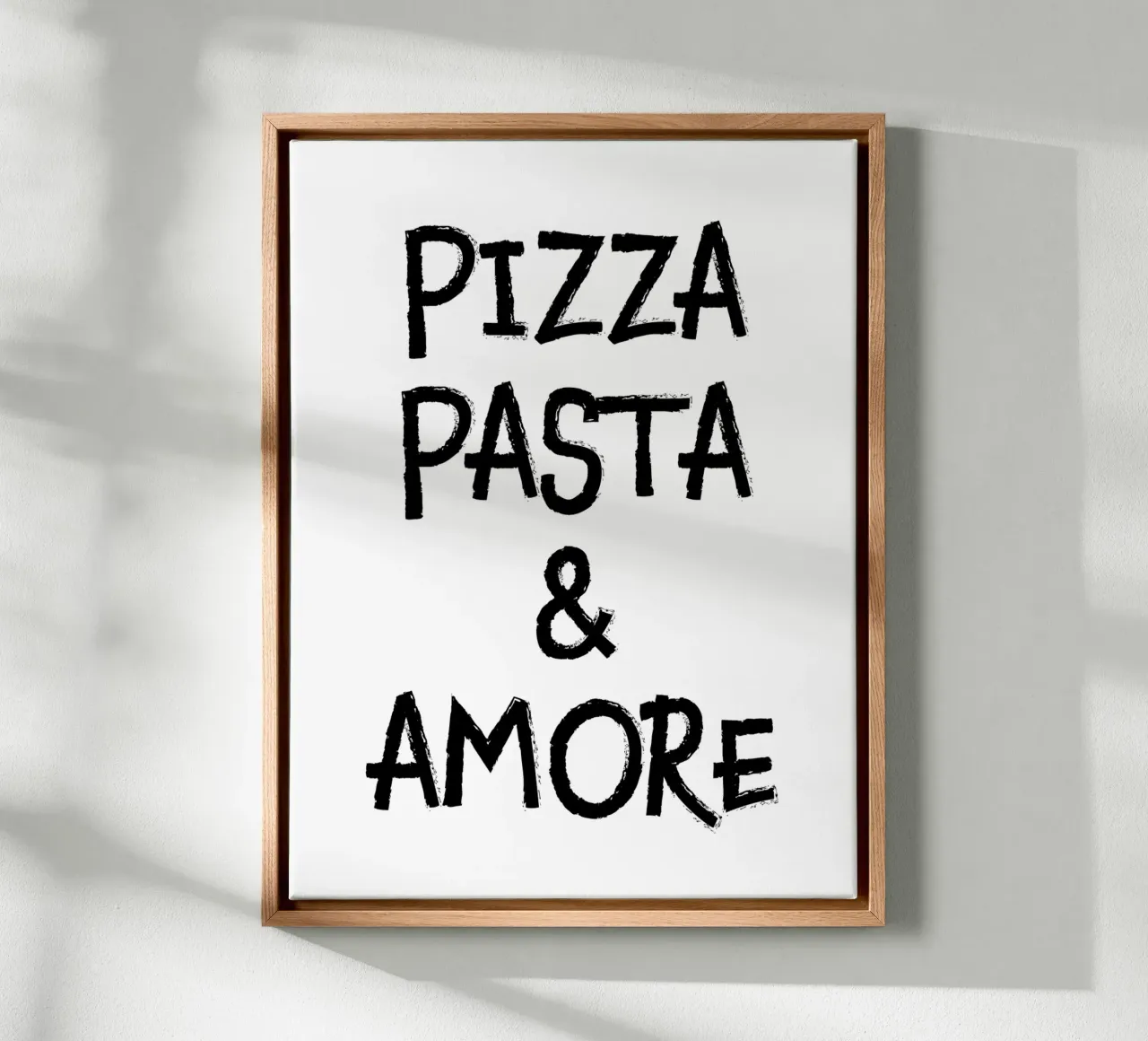 Pizza Pasta & Amore | Minimalist tela con Cornice a cassetta da Ana Paniagua Design