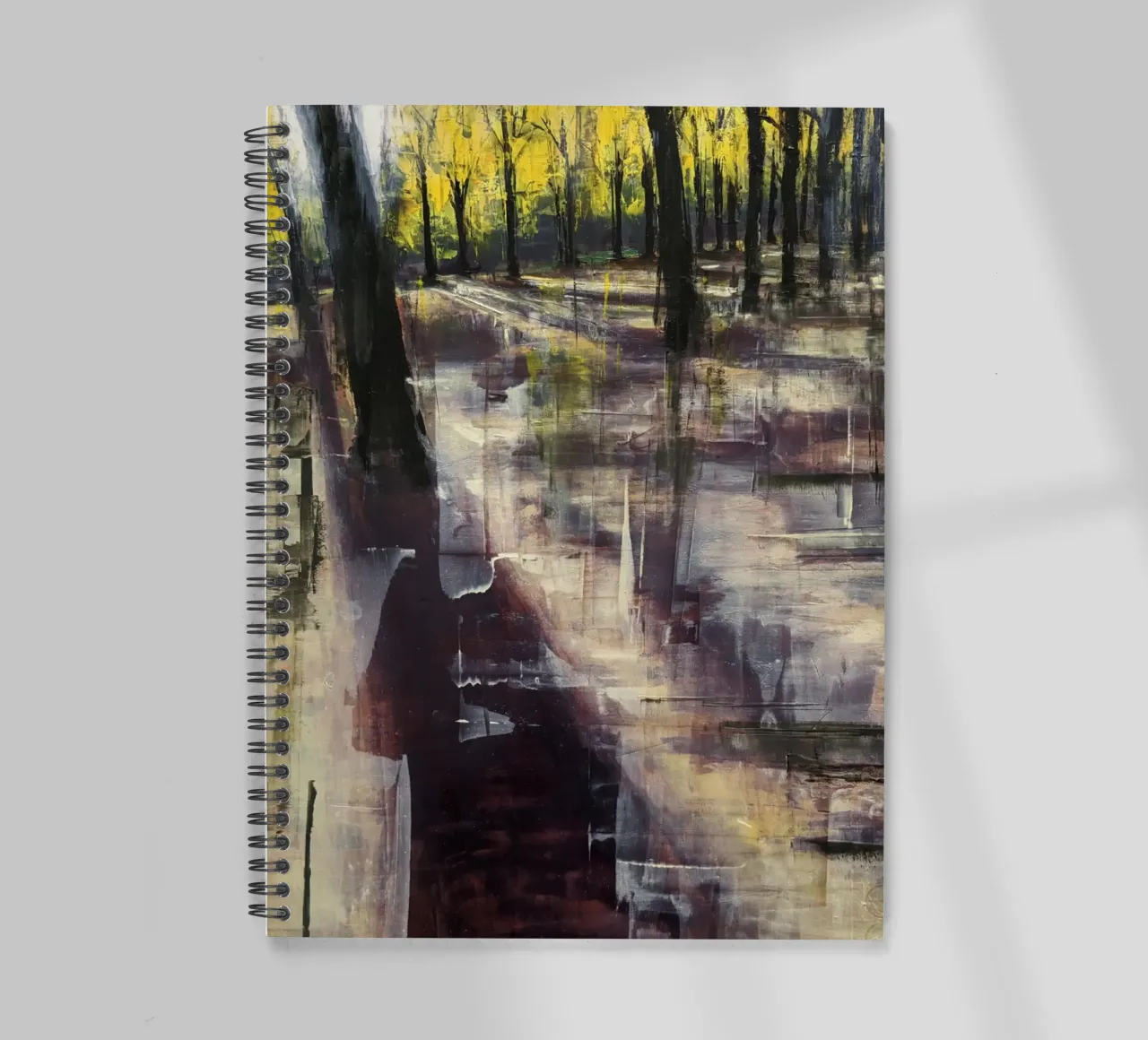 "Colours of Autumn" Abstract landscape painting spiral notebook by Eduard Warkentin Art
