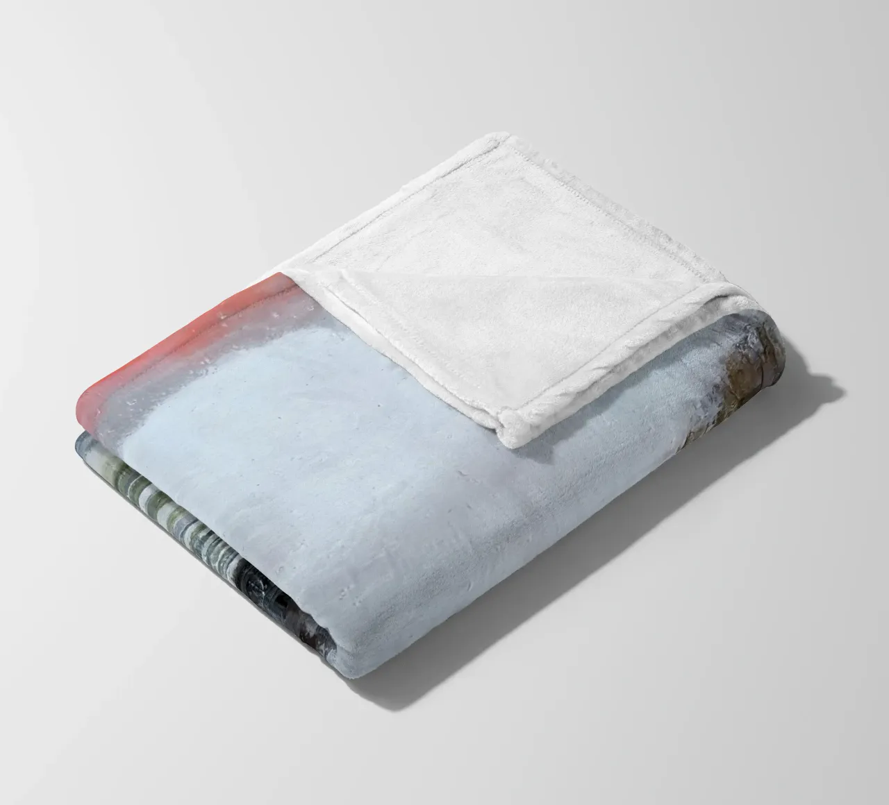 "The Barn" Abstract landscape fleece blanket by Eduard Warkentin Art