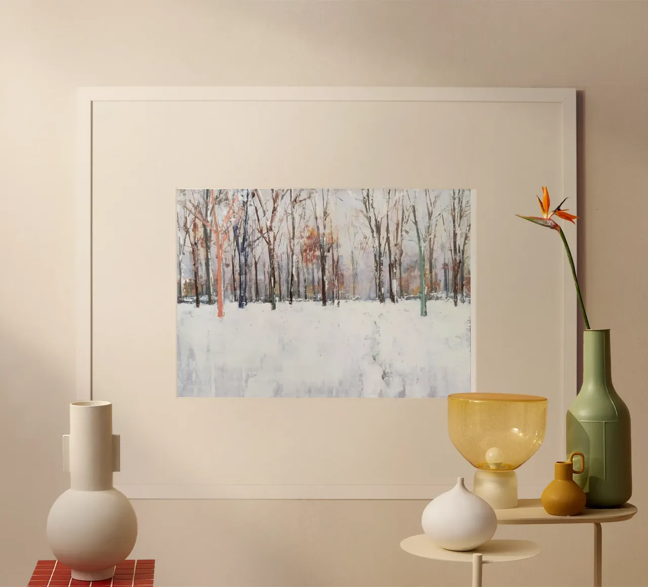 "Invierno en el parque" Paisaje abstracto de invierno poster de Eduard Warkentin Art
