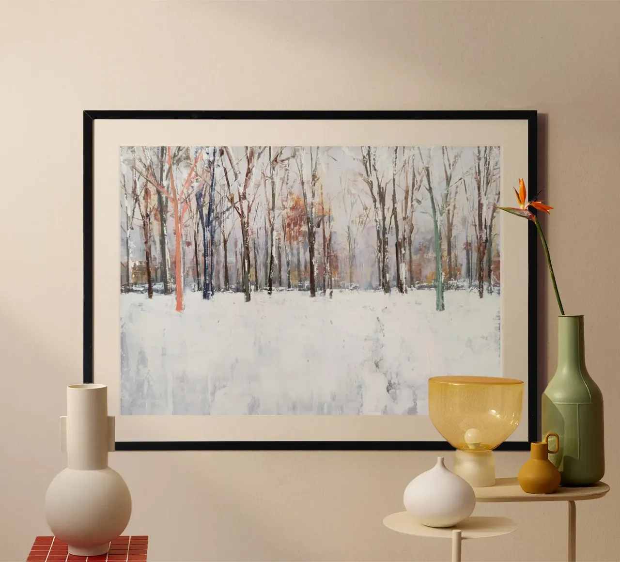 "Invierno en el parque" Paisaje abstracto de invierno poster de Eduard Warkentin Art
