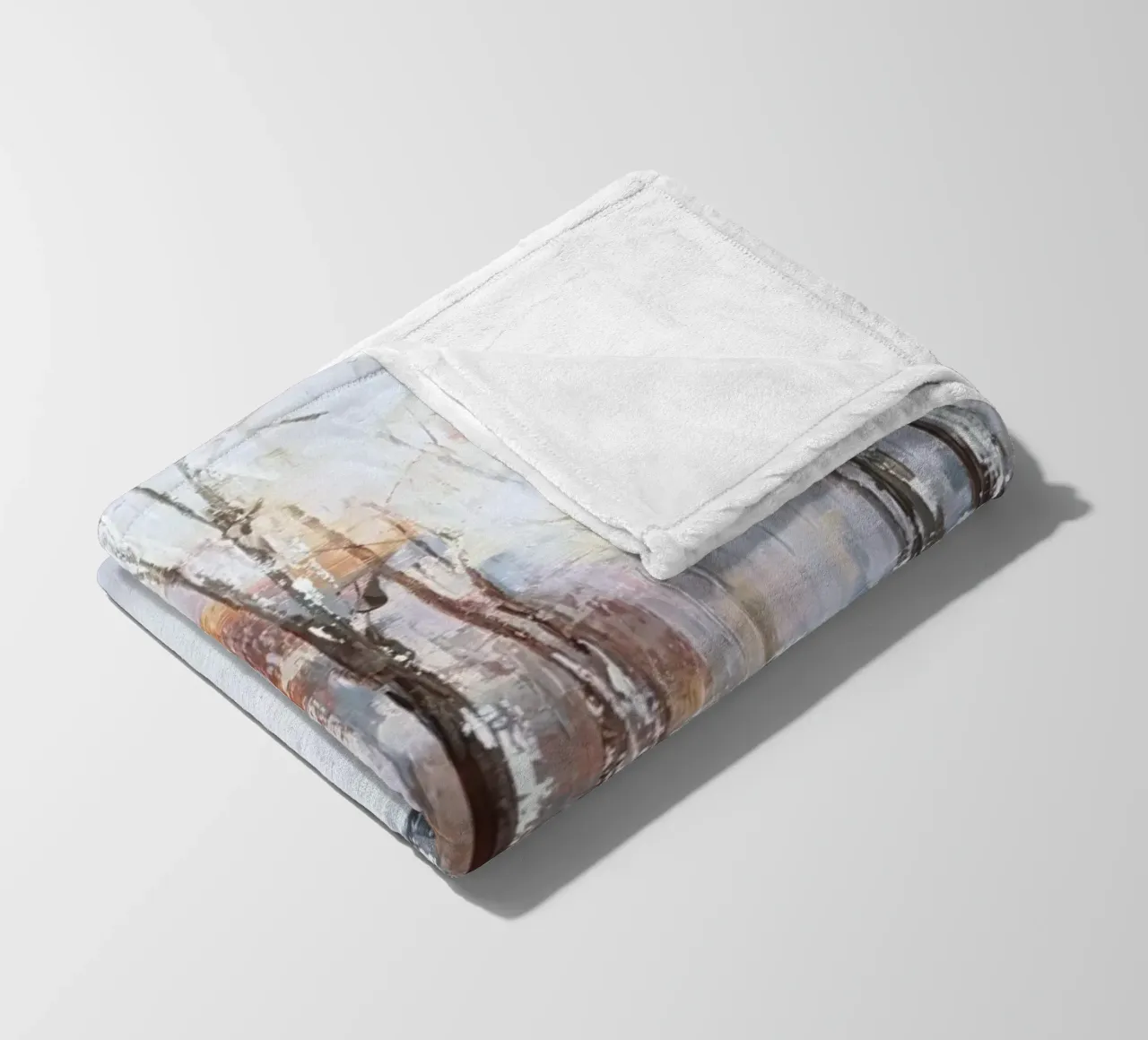 "Winter im Park" Abstrakte Winterlandschaft Fleecedecke von Eduard Warkentin Art