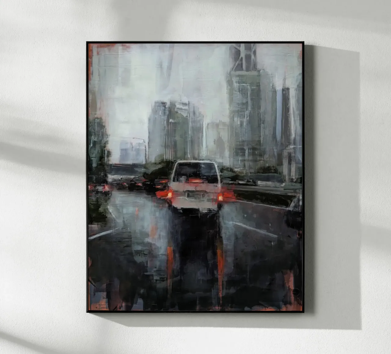 "Rain in KL 01" Cityscape Malerei acrylic glass by Eduard Warkentin Art