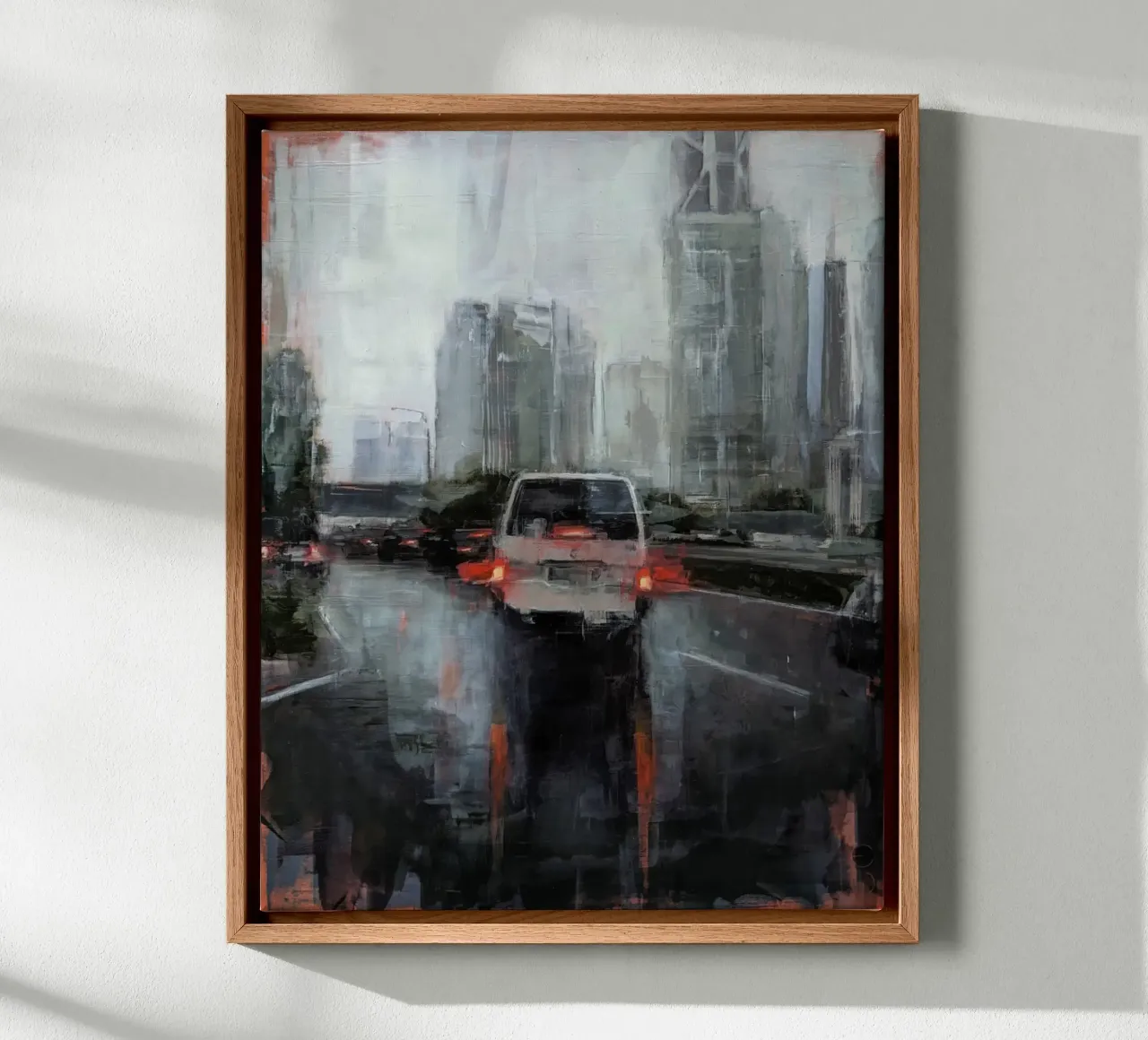 "Rain in KL 01" Cityscape Malerei canvas by Eduard Warkentin Art