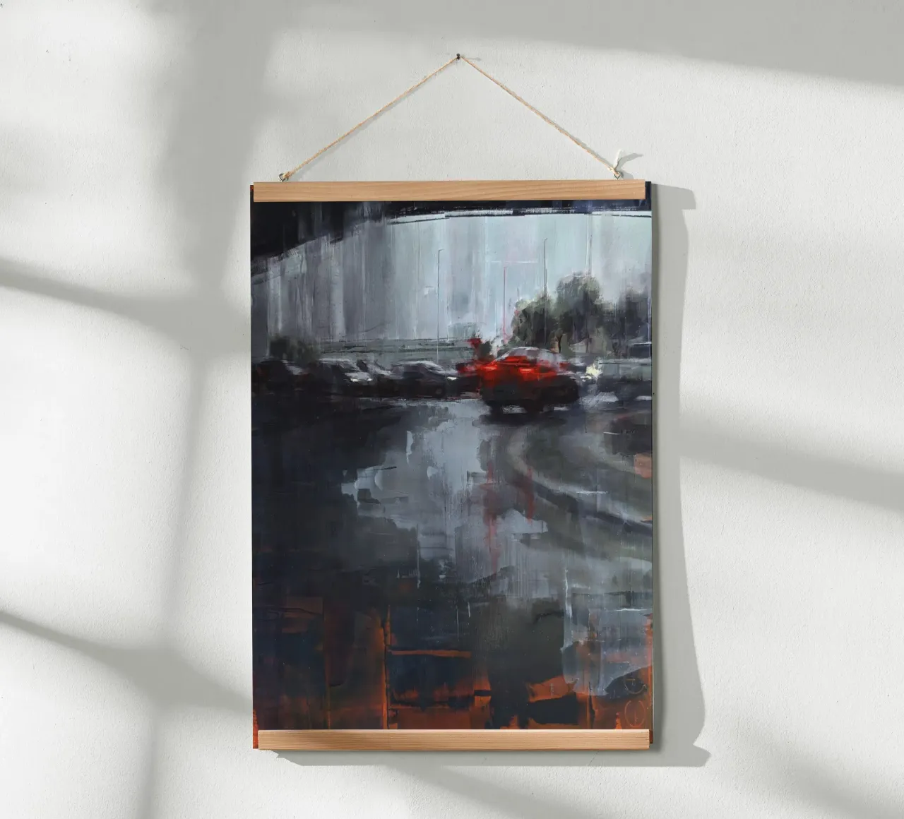 "Pioggia a KL 02" Pittura urbana poster con telaio in plastica da Eduard Warkentin Art