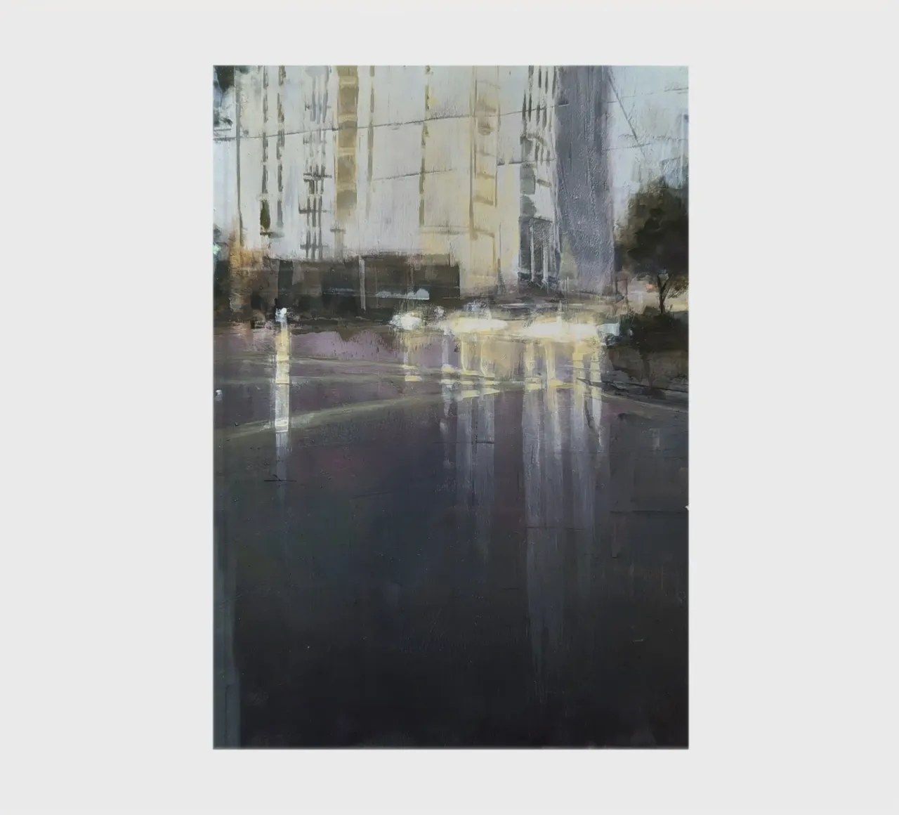 "Rain in KL 03" Vista astratta della città sotto la pioggia diario da Eduard Warkentin Art