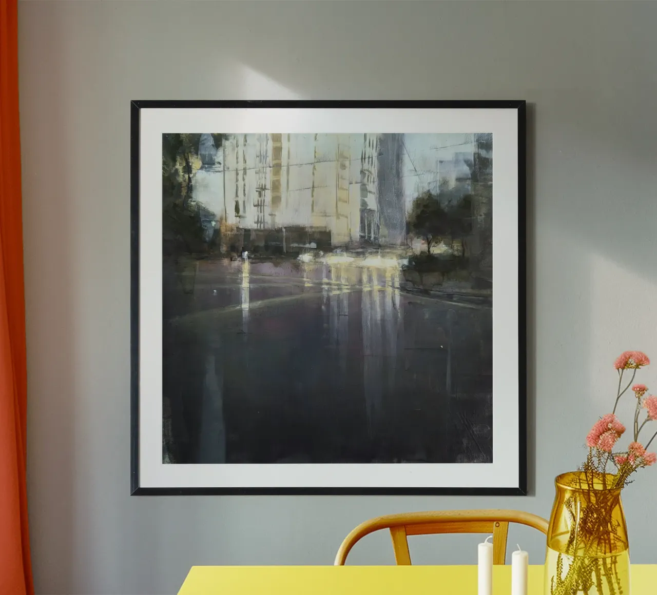 "Rain in KL 03" Abstract city view in the rain hahnemühle by Eduard Warkentin Art