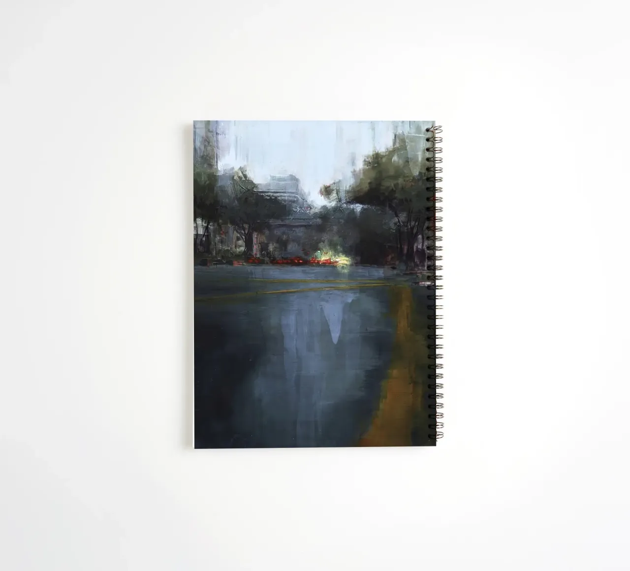 "Rain in KL 04" Abstract city view in the rain spiral notebook by Eduard Warkentin Art