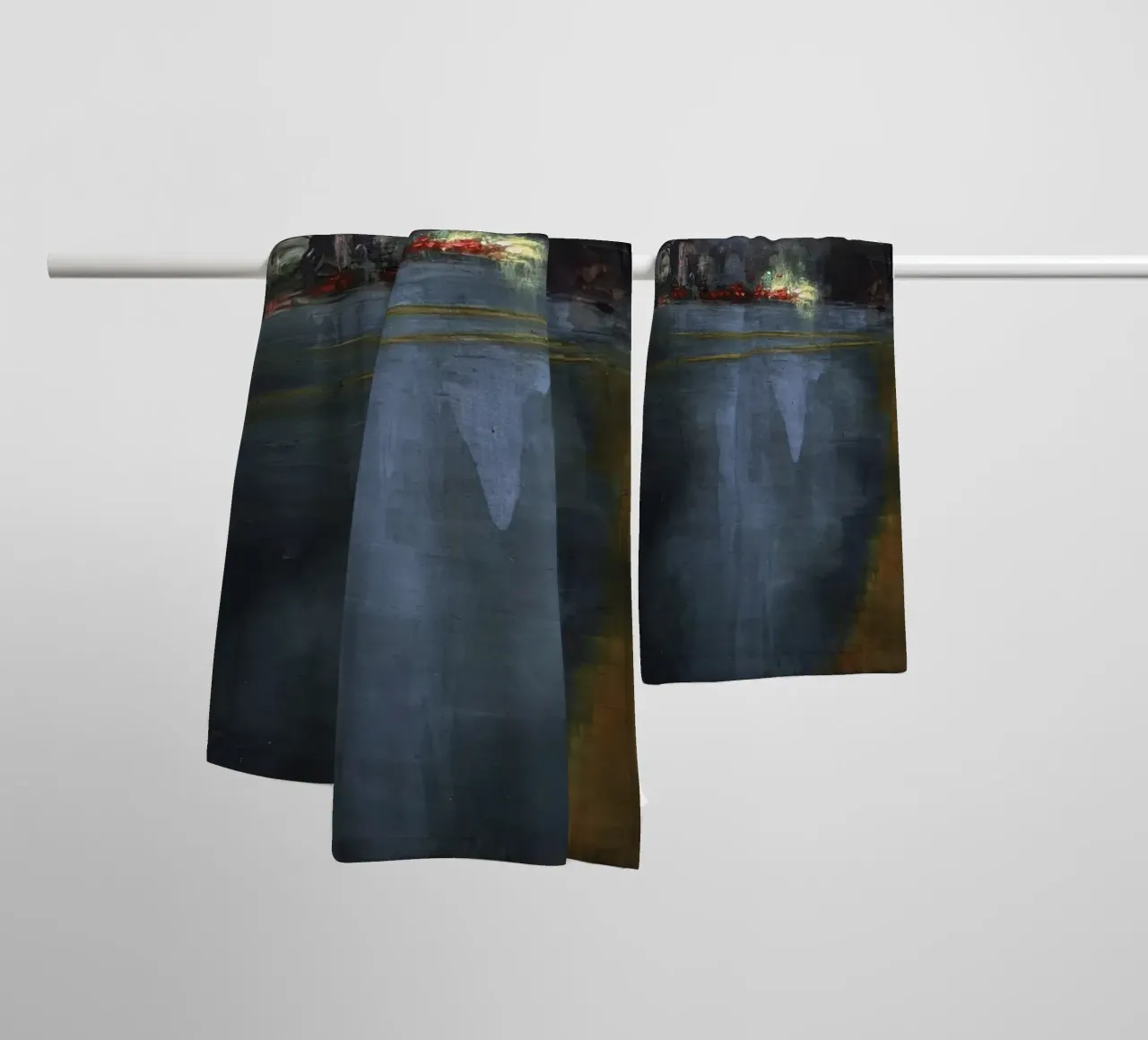 "Rain in KL 04" Abstract city view in the rain towel by Eduard Warkentin Art
