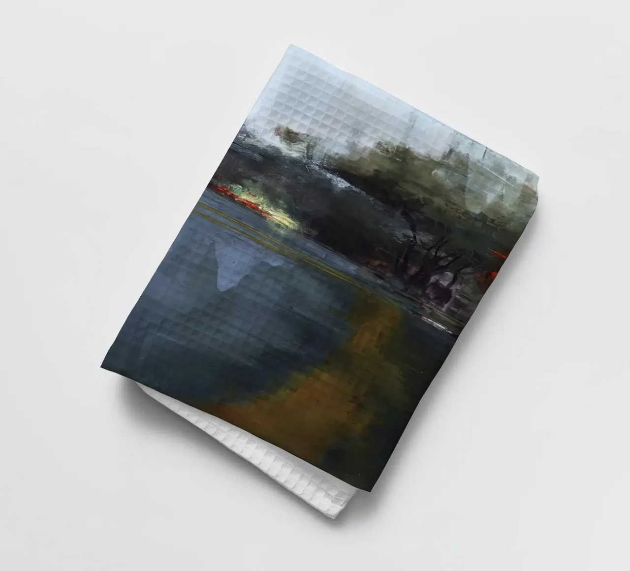 "Rain in KL 04" Vue abstraite de la ville sous la pluie torchon de Eduard Warkentin Art