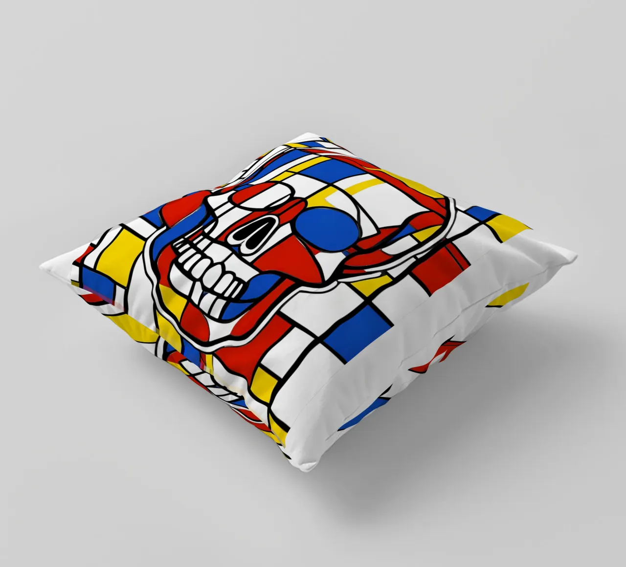 teschio e ossa incrociate pop cuscino da Rezh creations