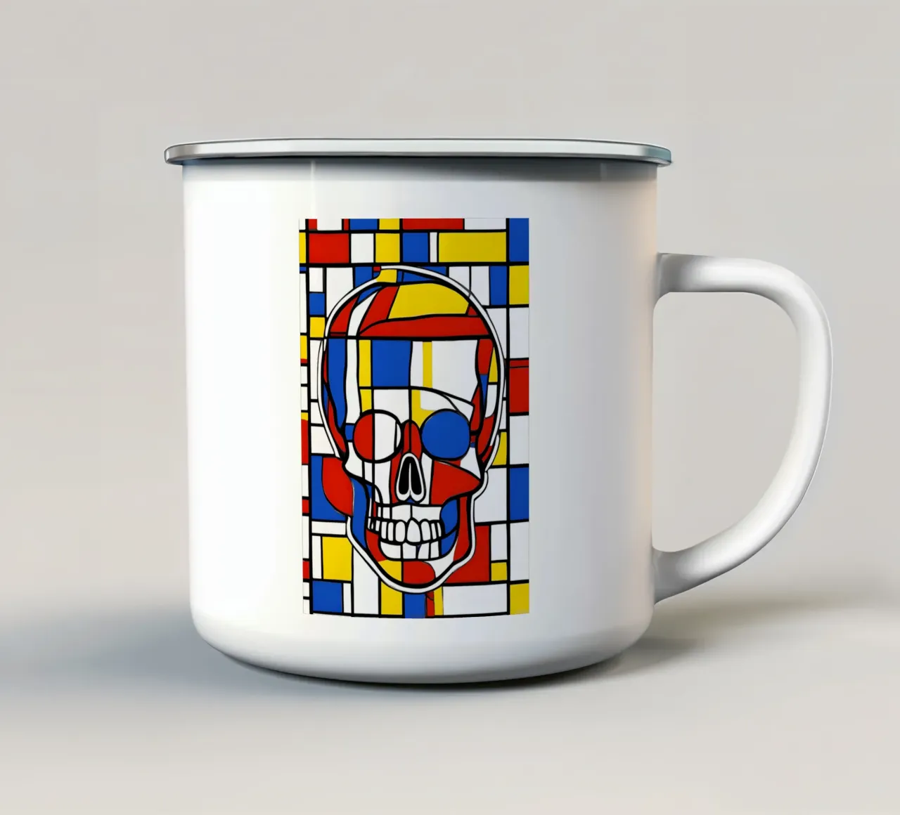 teschio e ossa incrociate pop tazza in smalto da Rezh creations
