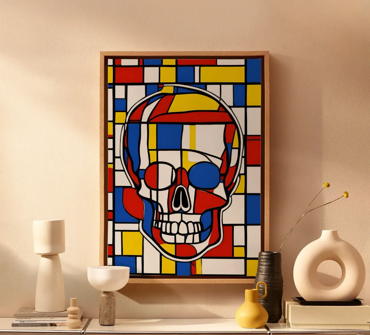 schedel en gekruiste botten pop canvas met Baklijst van Rezh creations