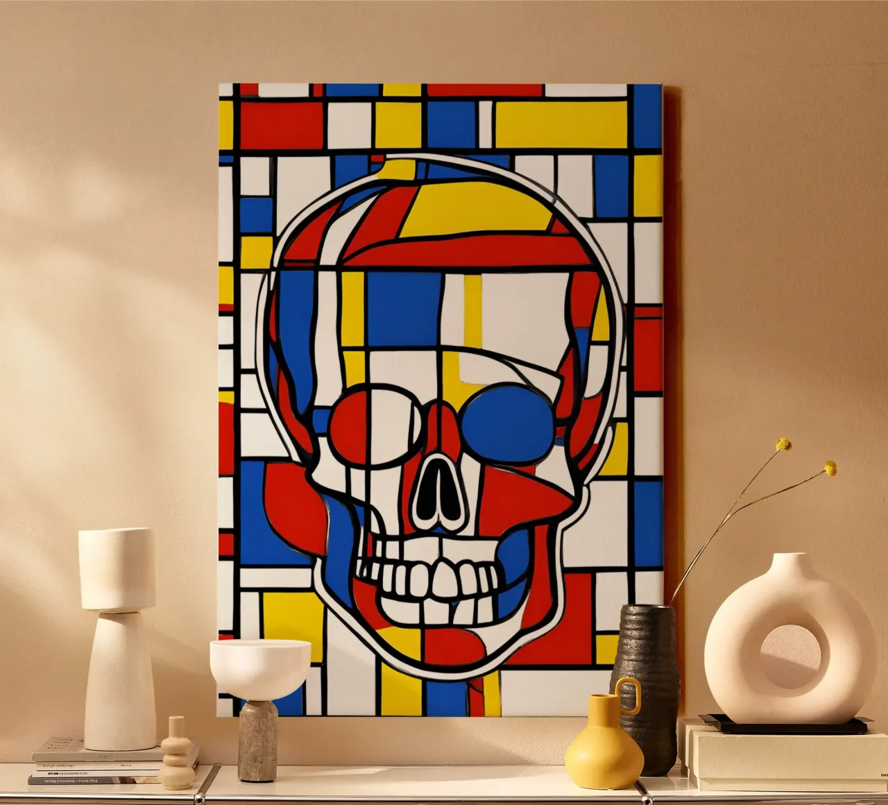 schedel en gekruiste botten pop canvas met Baklijst van Rezh creations