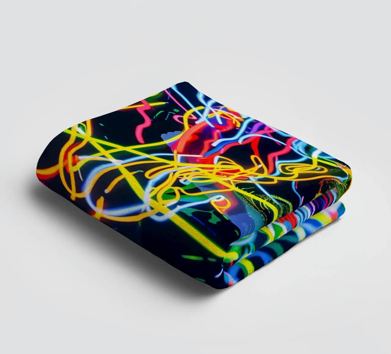 Neon-Art Action Painting Portrait asciugamano da bagno da Autofocus