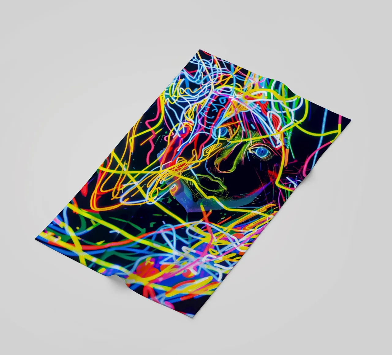 Neon-Art Action Painting Portrait telo mare da Autofocus