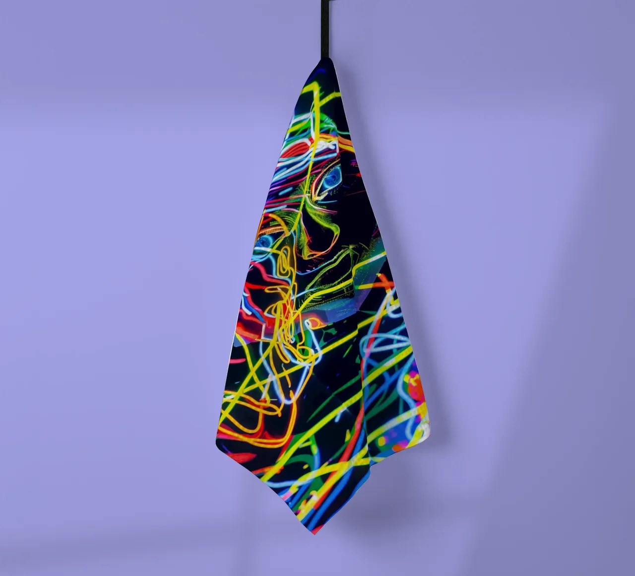 Neon-Art Action Painting Portrait canovaccio da cucina da Autofocus