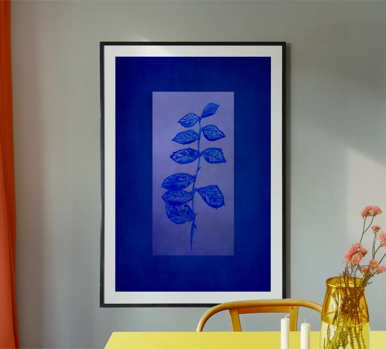 Blu e blu poster con telaio in alluminio da Teresa André