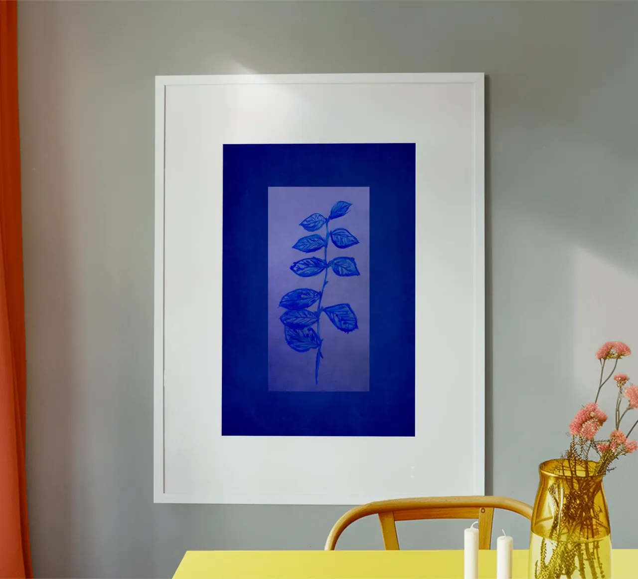 Blu e blu poster con telaio in alluminio da Teresa André
